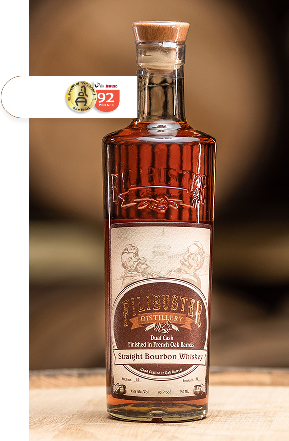 Filibuster Dual Cask Straight Bourbon Whiskeyのボトル画像