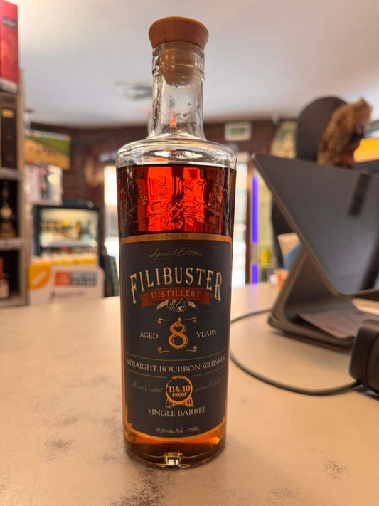 Filibuster 8 Year Straight Bourbon Whiskey Single Barrel 750ml
